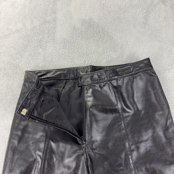 Danier Leather Black Flared Pants Women's Size 6 US - Picture 10 of 13